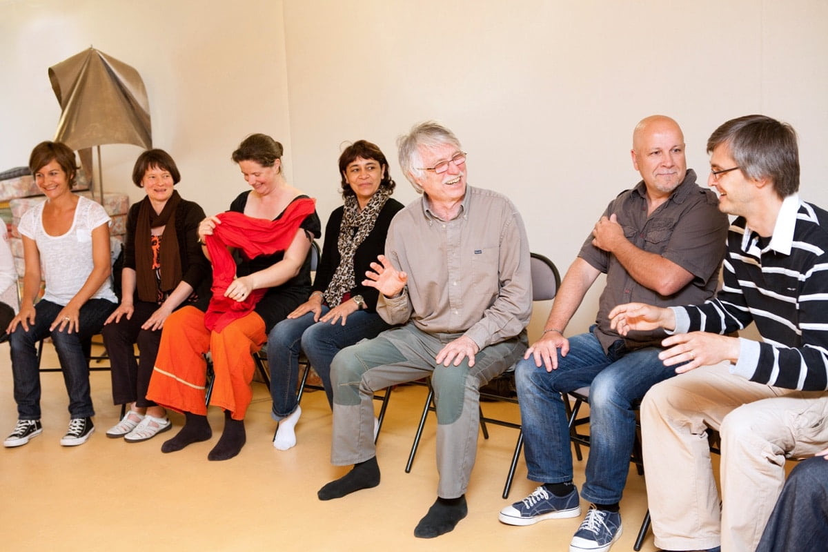 Participants stage Steve Waring