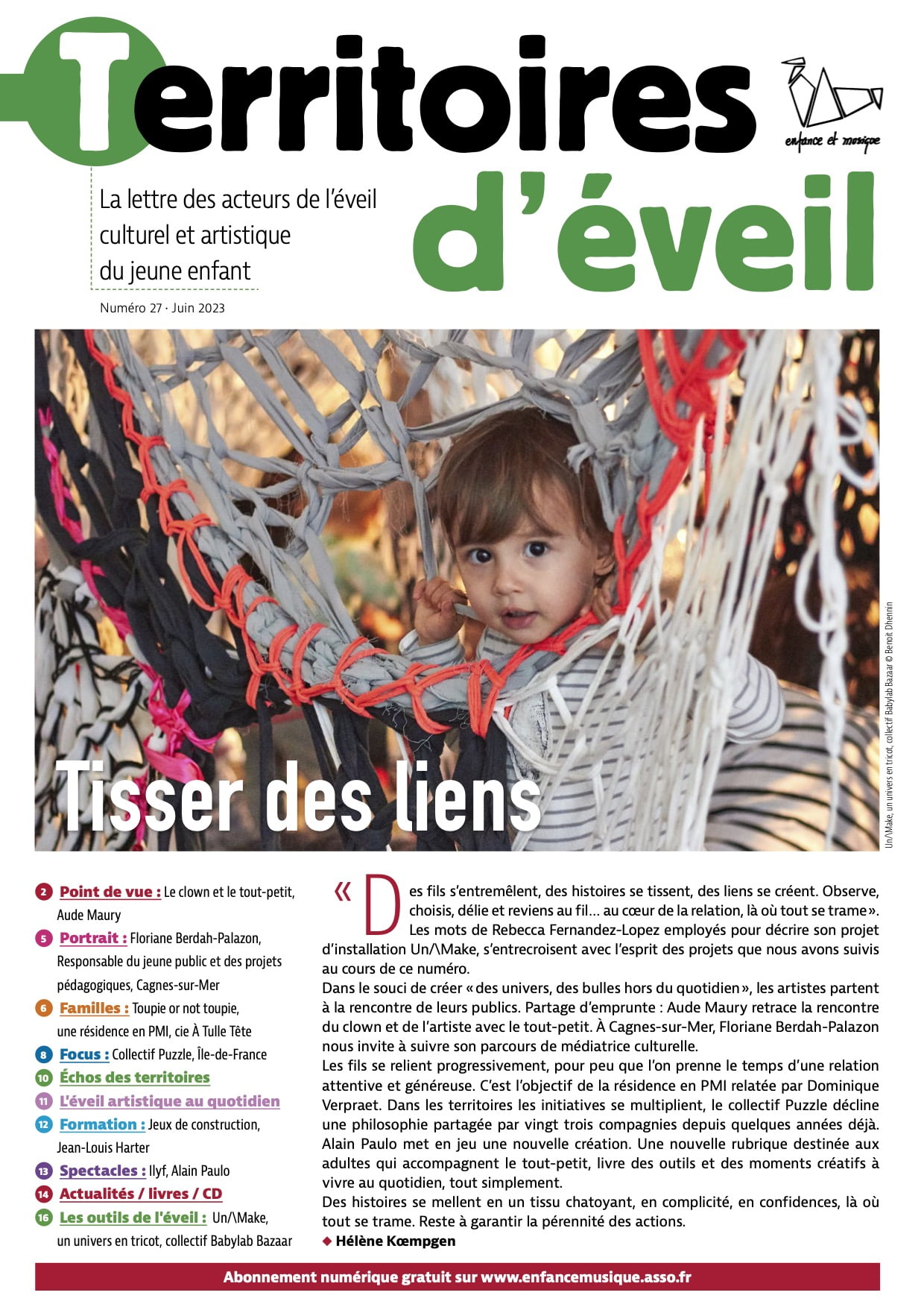 Couverture Territoires d’éveil n°27
